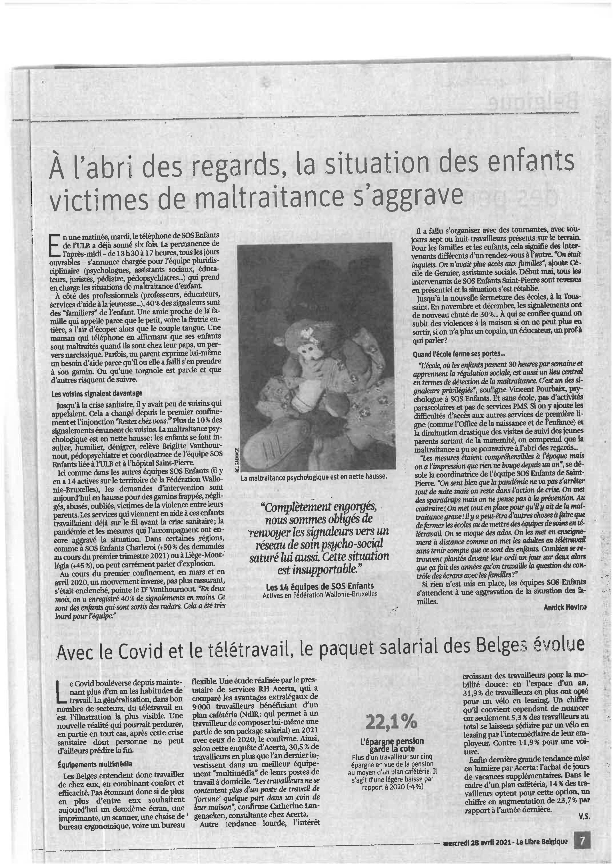 Lu dans la Libre Belgique du 28/4/2021.